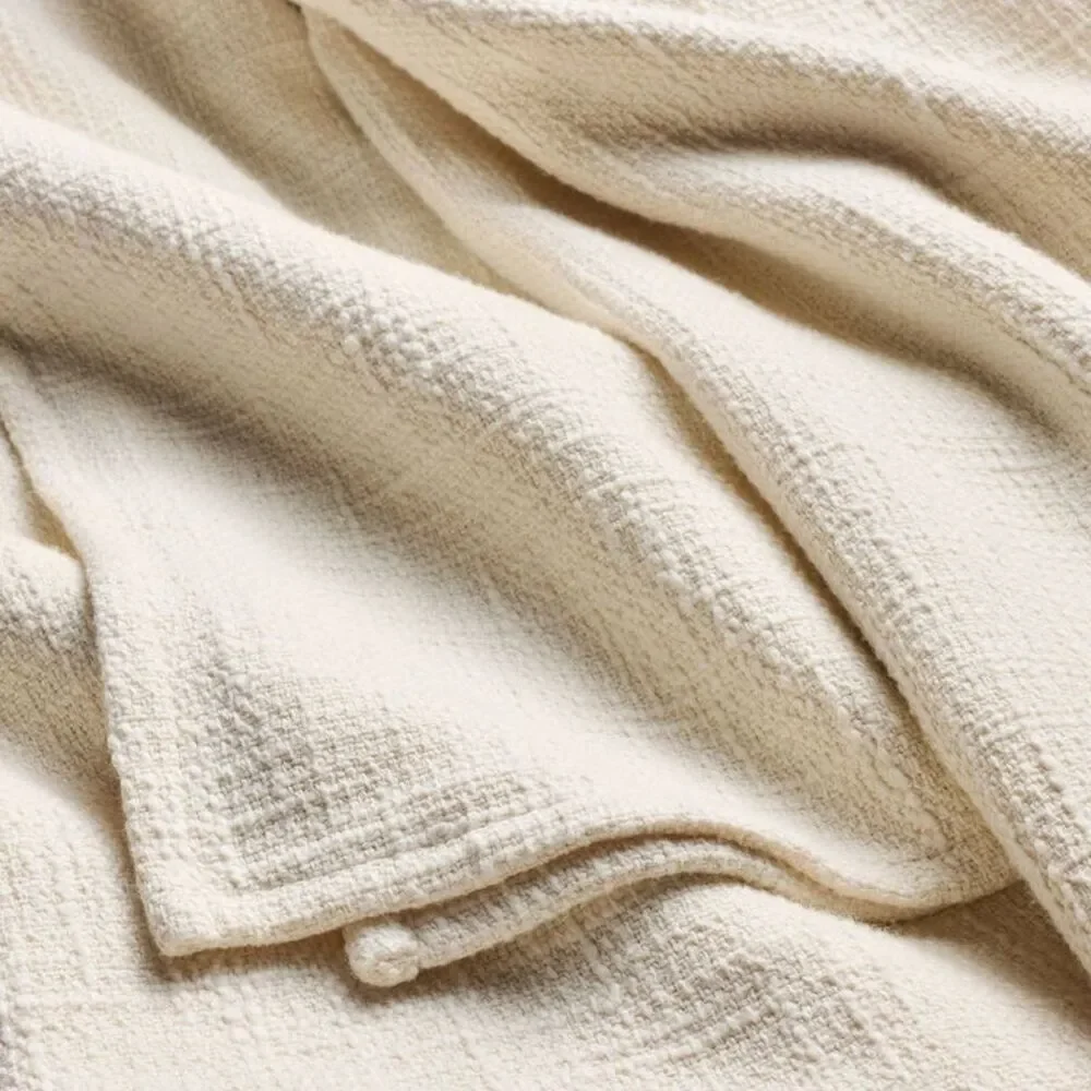 Casaluna - King Cotton Slub Blanket Natural - Casaluna Natural